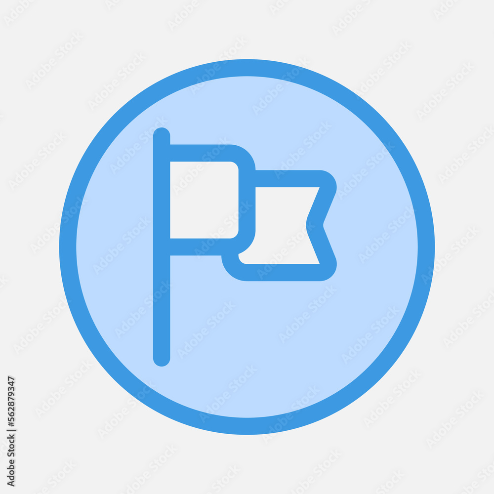 Flag icon in blue style about essentials, use for website mobile app presentation Flag icon in blue style about essentials, use for website mobile app presentation