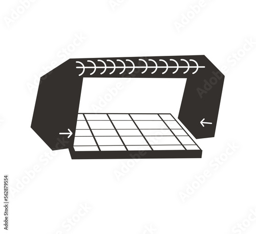 Wood floor material testing or bending testing vector icon 