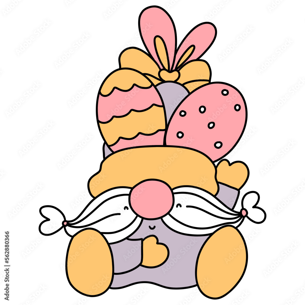 Cute easter gnome, bunny gnome, Rabbit Gnome Easter Elements Cute easter gnome, bunny gnome, Rabbit Gnome Easter Elements