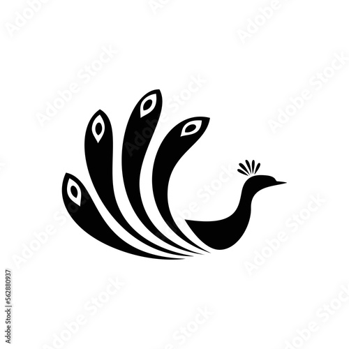 peacock silhouette logo design. exotic bird icon, sign and symbol.