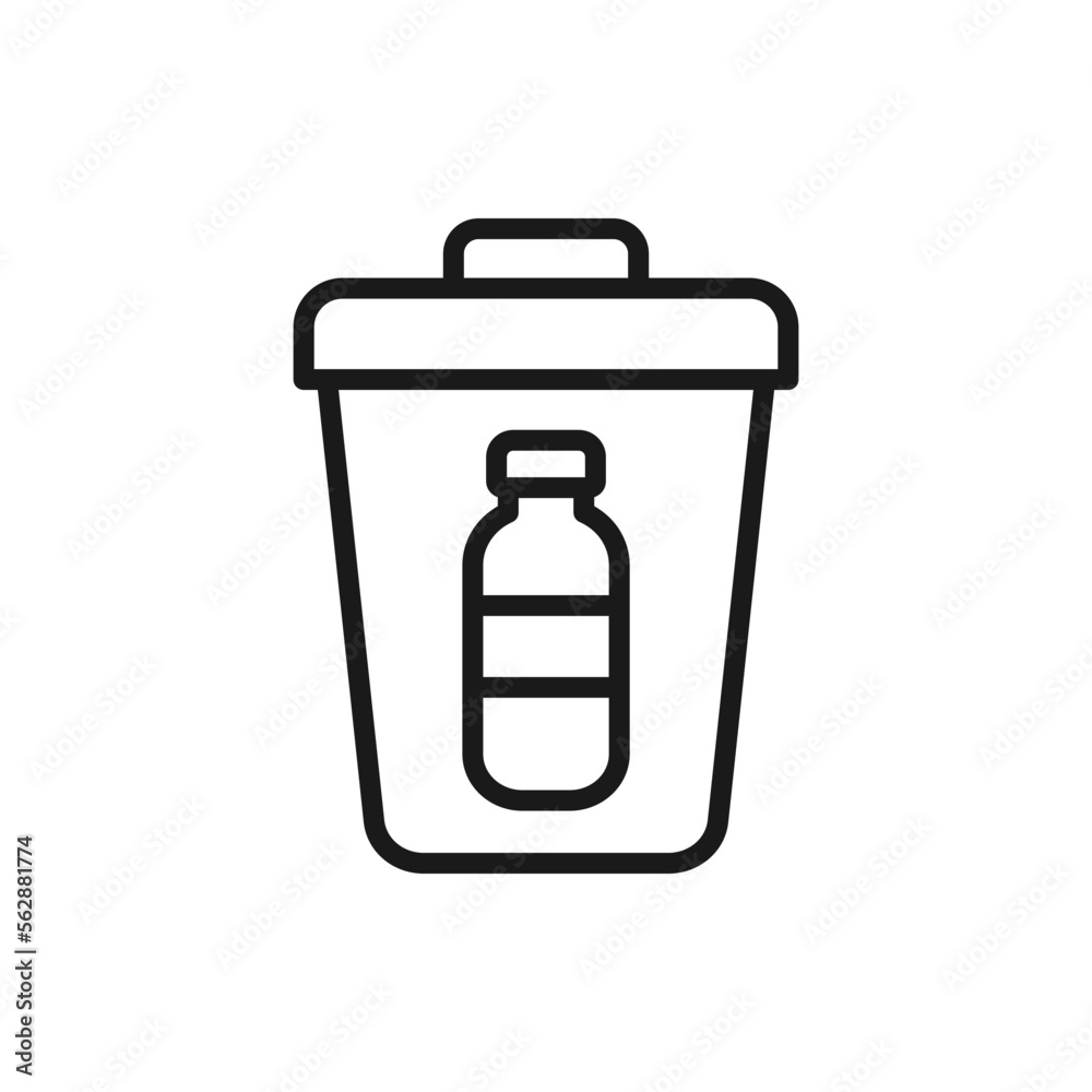 Plastic trash icon line style isolated on white background. Vector illustration Plastic trash icon line style isolated on white background. Vector illustration