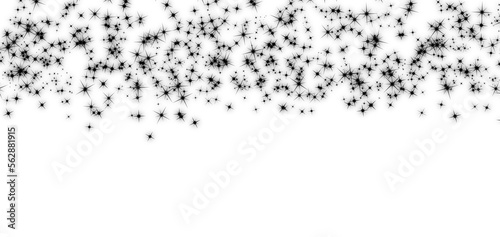 Glossy powder falling down on a transparent background. White sparkling lights. Christmas holiday glitter particle. Magic star effect. Glitter background. festive party design. Sparkling flash. high r