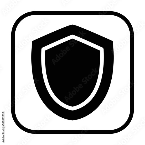 Armor shop sign or defense shield sign line art vector icon for games and websites