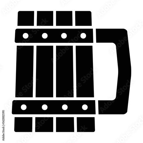 Old fashioned tankard or mug flat icon for games and websites