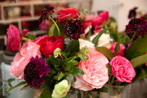 bouquet of roses and pink flowers bridal