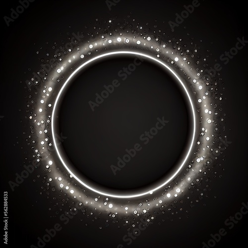light circle, neon circle, color circle, black background, generated by ai.