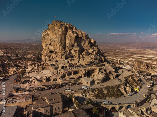 Uchisar Castle and town, Cappadocia, Central Anatolia,