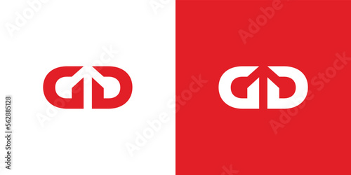 .Modern and strong letter GD initials logo design