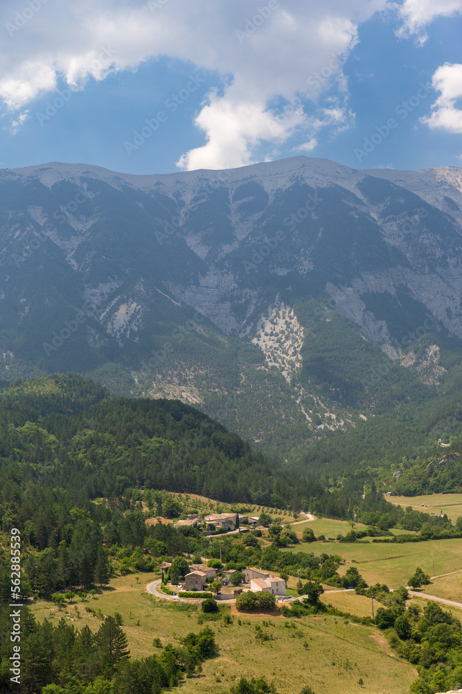 View from the village of Brantes towards the Ventoux range in France View from the village of Brantes towards the Ventoux range in France