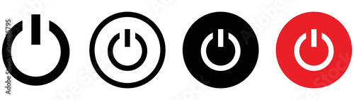 turn off power icon set. on off power button icon collections symbol sign, vector illustration