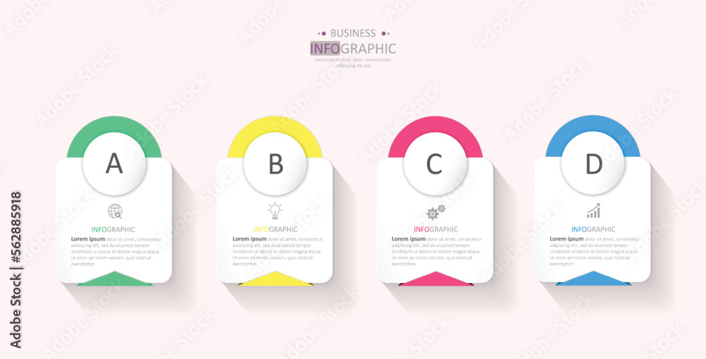 Business Infographic design template Vector with icons and 4 four ...