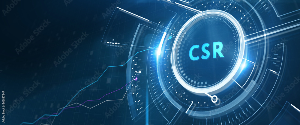 CSR abbreviation, modern technology concept. Business, Technology, Internet and network concept. 3d illustration