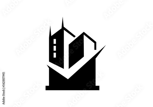 house building logo design template.icon for science technology