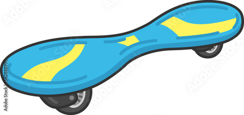 水色のキャスターボード（フチあり）のイラスト