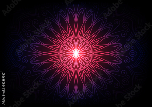 Modern style mandala flower pink triangle geometric background © Sirirat