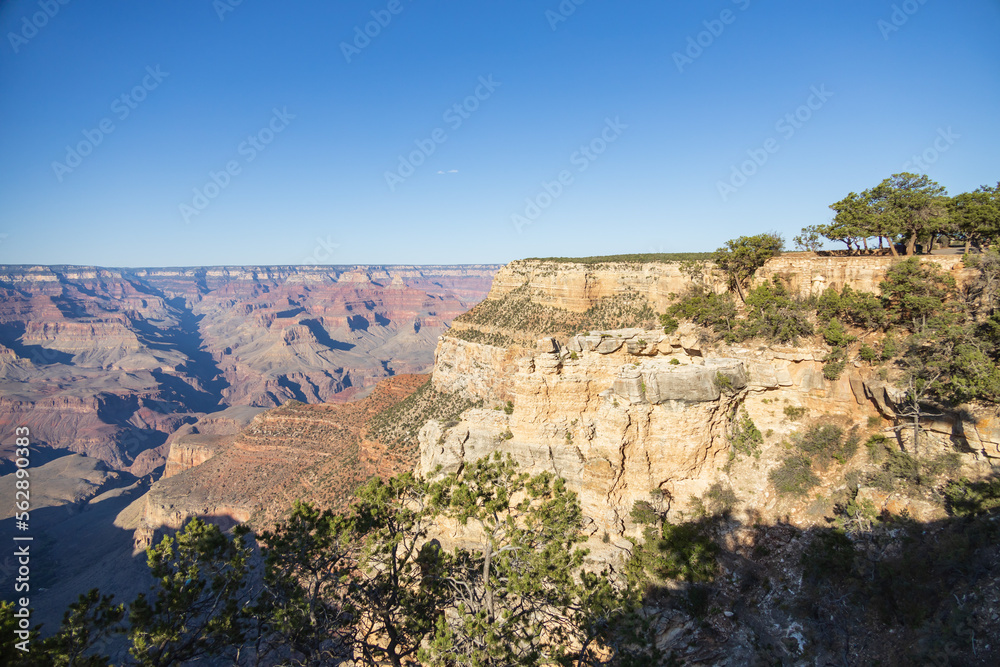 Rock formations on the South Rim edge of Grand Canyon National Park, Arizona, USA
