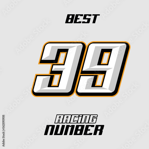 Vector Racing Number Template 39