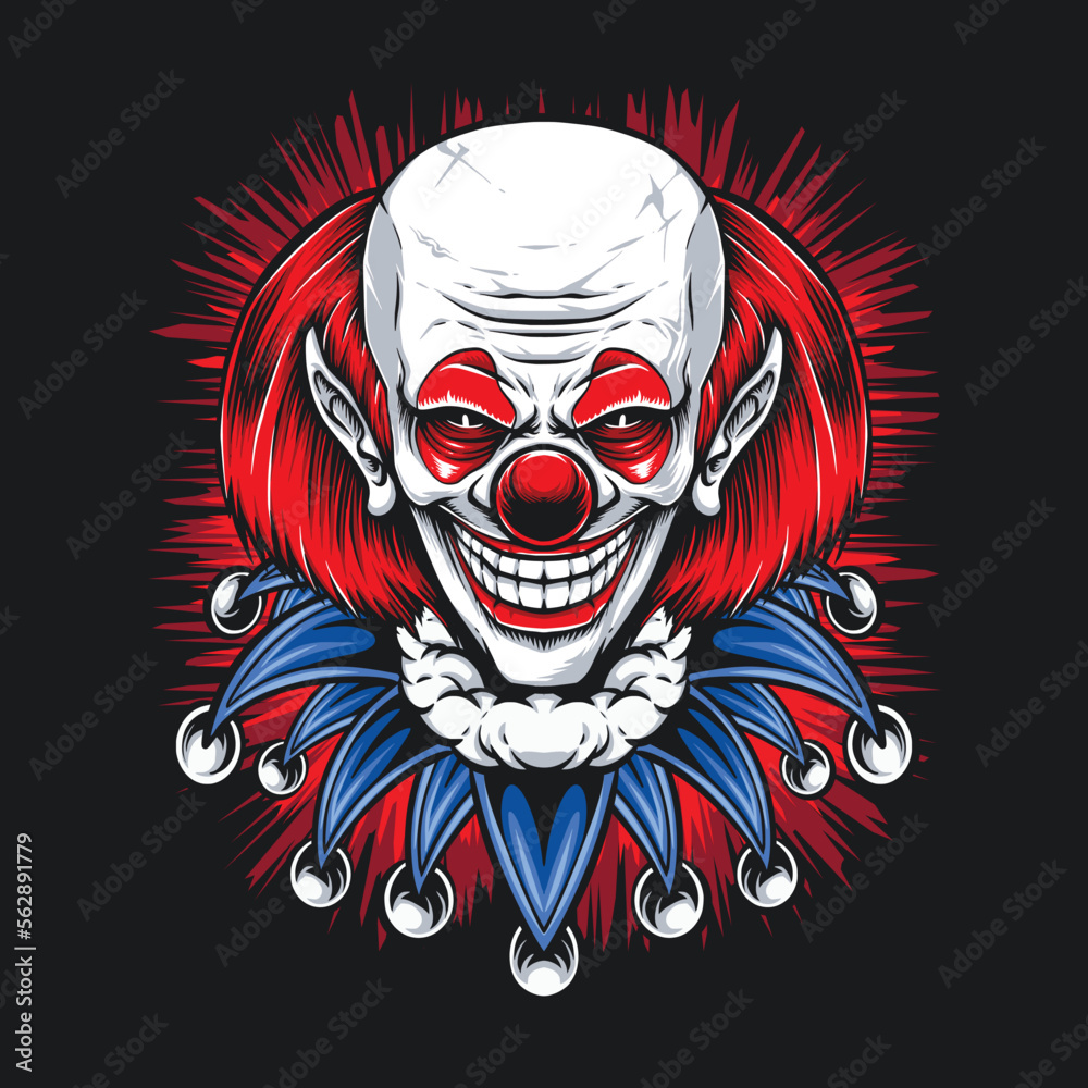 red hair clown vector illustration