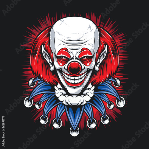 red hair clown vector illustration