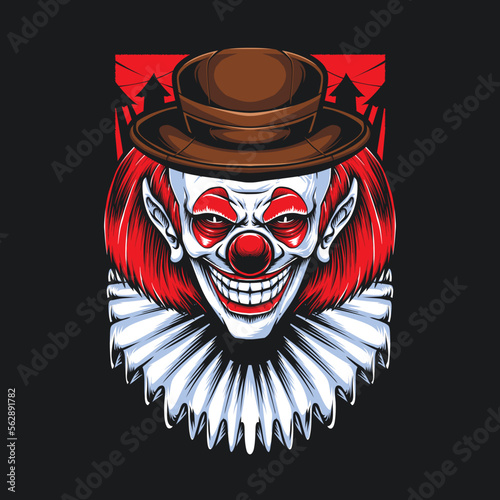 red hair clown for clothing design