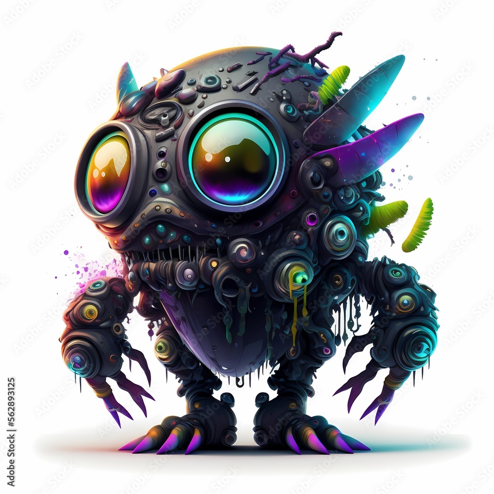 3d Monster character Illustration cyberpunk and Steampunk style design 3d Monster character Illustration cyberpunk and Steampunk style design