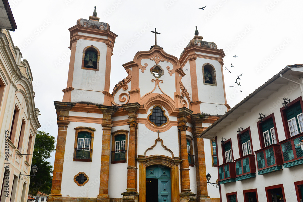 The Basilica of Our Lady of the Pillar, or Igreja do Pilar, in the World Heritage-listed colonial town of Ouro Preto, Minas Gerais state, Brazil