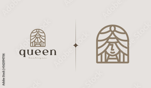 Queen Logo Template. Universal creative premium symbol. Vector illustration. Creative Minimal design template. Symbol for Corporate Business Identity