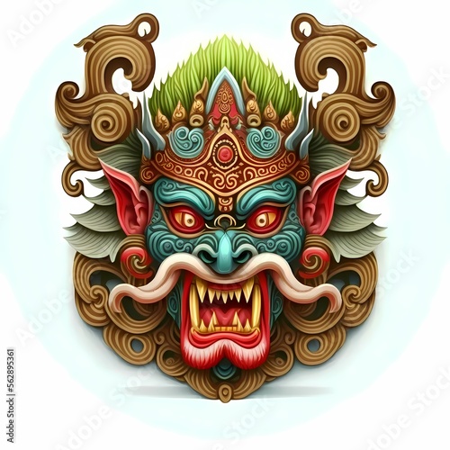 Illustration Barong Design Indonesian Traditional art culture