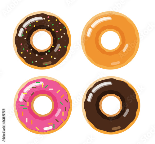 set of donuts isolated element vector illustration
