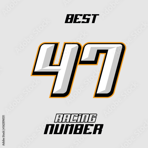 Vector Racing Number Template 47
