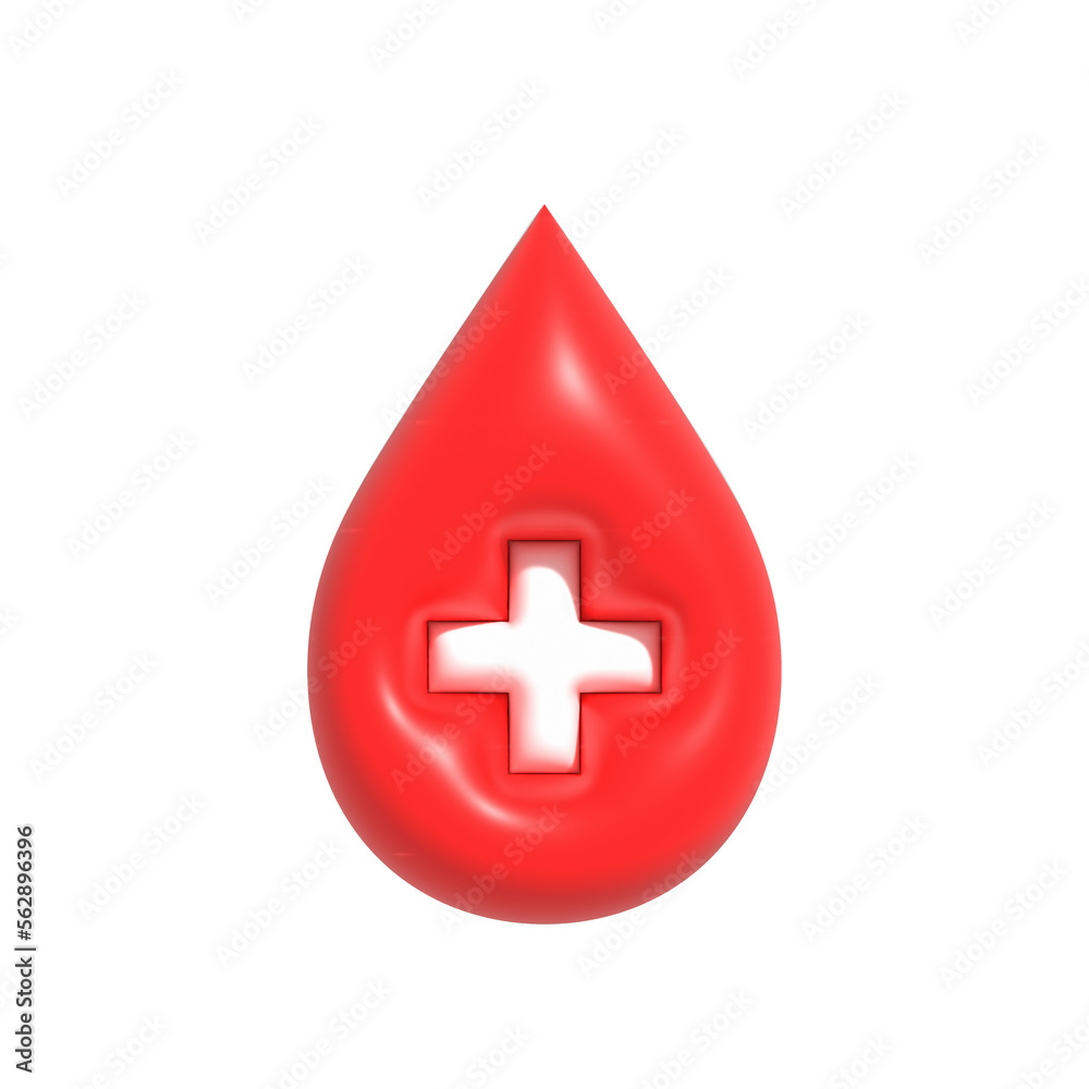 Blood drop symbol, Blood transfusion, World blood donor day. Blood Donation and Saving life 3D rendering Blood drop symbol, Blood transfusion, World blood donor day. Blood Donation and Saving life 3D rendering