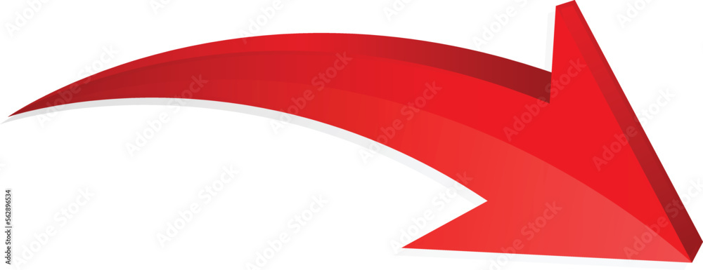 3d Red Arrow Left Direction Icon on a Transparent Background