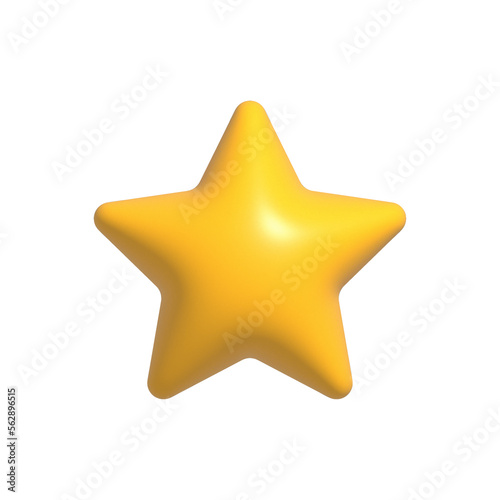 3D Star icon isolated on background, Customer rating feedback concept 3d rendering