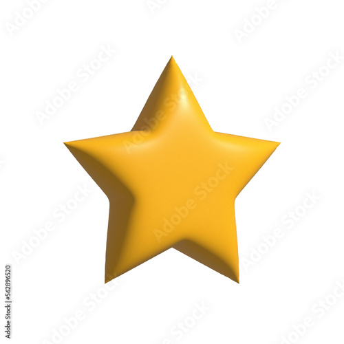 3D Star icon isolated on background  Customer rating feedback concept 3d rendering