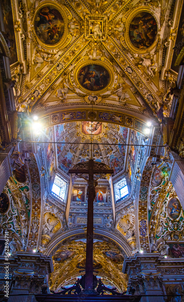 Basilica of Santa Maria Maggiore, a major church in the upper town of Bergamo, Northern Italy