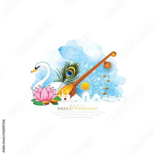 Happy Vasant Panchami Background.vector illustration