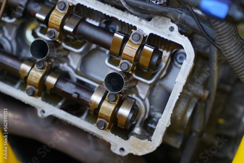 Car's engine close up for details