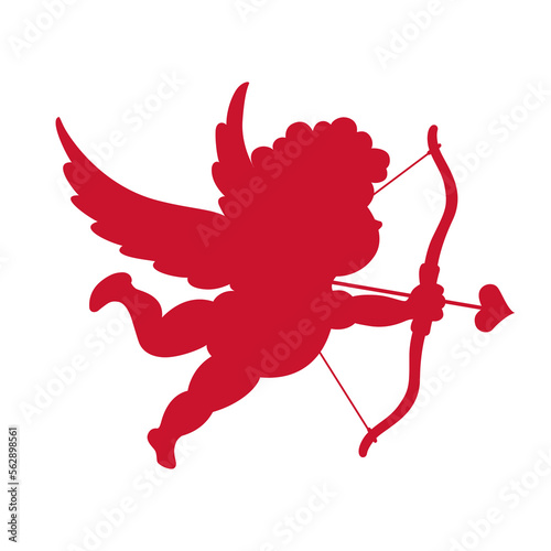 Silhouette of Cupid. Vector illustration