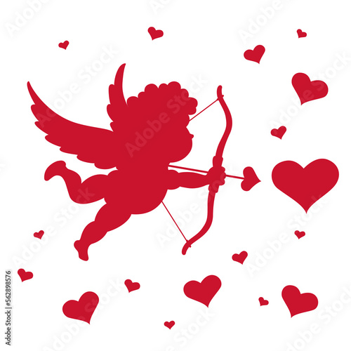 Silhouette of Cupid. Vector illustration