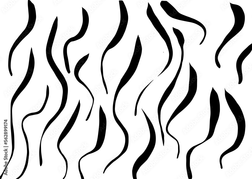 Grunge Ink Curle Wave Brush Strokes Illustration. Grunge Ink Curle Wave Brush Strokes Illustration.