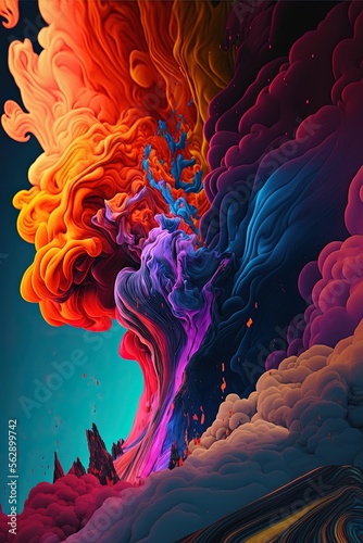 Abstract colourful painting background. © Yeashin