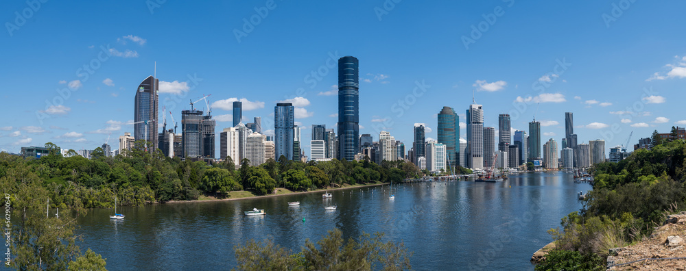 View of the Brisbane City skyline from Kangaroo Point, Panorama during day