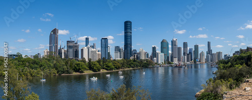 View of the Brisbane City skyline from Kangaroo Point, Panorama during day
