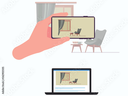 CCTV, smartphone app for video record. Close circuit television equipment security and home protection. Hand holding phone with record all information and CC TV footage with shooting video on mobile.