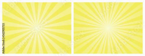Pale Yellow sunburst background. Paris Daisy Yellow pop art style retro backdrop as design element. Vector illustration. © cnh