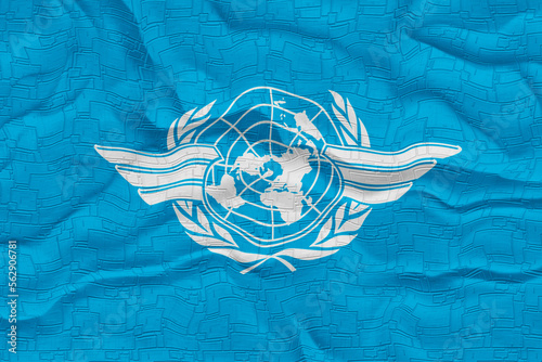 National Flag of ICAO. Background  with flag of ICAO