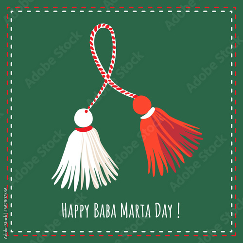 Bulgarian traditional martenitsa design,amulet. The Martisor holiday, the meeting of early spring.