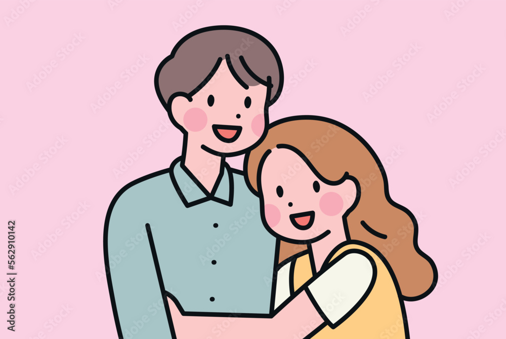 Lovely couple photos. Girlfriend is hugging her boyfriend. Lovely couple photos. Girlfriend is hugging her boyfriend.