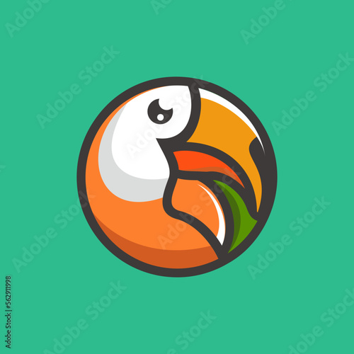 Colorful toucan vector logo illustration