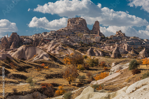 Uchisar Castle and town, Cappadocia, Central Anatolia,